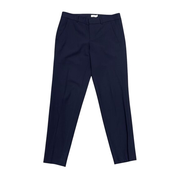 Vince Navy Blue Wool Blend Womens Trousers With Belt Loops & Side Pockets Size 8 - Picture 1 of 9